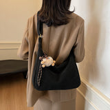 KKBOXLY 2025 Large capacity commuter tote bag women's popular new retro versatile underarm dumpling bag niche shoulder messenger bag