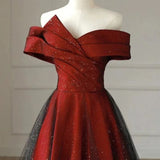 2025 Red Bridal Toast Clothing  Spring New One-Shoulder Noble Dress Simple Return Banquet Toast Dress