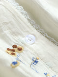 Heavy industry embroidery lace round neck loose and thin  summer new lotus leaf short-sleeved women's shirt X950