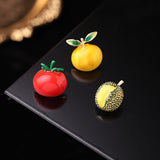 2025 Japanese cute summer fruit brooch 2021 new pin anti-light buckle, peach cherry collar pin