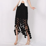 2025 Australian trendy brand niche design long dress  spring new fashion retro Popular style embroidered fringed skirt