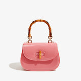 KKBOXLY 2025 Trendy PVC Barbie jelly bag fashionable and versatile portable summer female oblique span cute bamboo shell bag customization