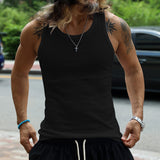 KKBOXLY 2025 popular summer new n tough guy men's T-shirt New men's threaded vest sports leisure fitness vest