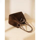 2025 High texture matte portable tote bag popular new two-layer anti-velvet cowhide retro fashion shoulder messenger bag