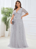 2025spring and summer new  evening dresses V collar mesh banquet performances host dress factory supply