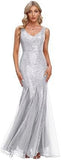 2025New Fishtail Evening Dress  New V-Neck Sexy Long Formal Ball Sequins Party Dress Woman