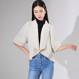 2025 handmade three-dimensional pleated jacket women's loose and versatile high-end large lapel short cardigan with top women's clothing