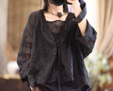 2025  22/4 constant tone, simple casual and light ramie spring and summer sunscreen clothing, solid color outer shirt