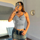 popular New  New knitted fabric Sexy Spice Girl Design Sense Front Chest Kink Slim Vest