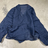 2025  250331/Small fish ramie flapper strap spring and summer retro cardigan sunscreen shirt
