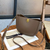 Niche high-end fashion saddle bag New live broadcast leather bag women's bag new shoulder messenger bag 7120