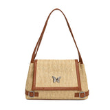 KKBOXLY 2025 Woven straw large-capacity commuter bag women's popular new fashion seaside vacation beach bag shoulder armpit bag