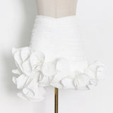 2025 Niche design tutu skirt  new milk white zipper hip wrap fungus edge splicing short skirt women