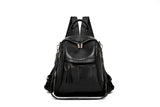 2025 fashion PU backpack single shoulder crossbody backpack large capacity splicing wind going out commuting fringed women's backpack