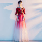 2025 Starry sky evening dress female high-end chorus performance suit blue host student vocal art test adult solo