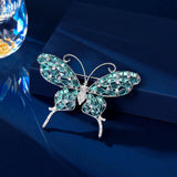 2025 Light luxury high-end autumn and winter coat accessories corsage bright full zirconium inlaid hollow niche design butterfly brooch wholesale