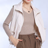 2025 counter cotton vest women's fashionable high-end pleated autumn and winter thick outer wear sleeveless jacket, loose top