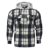 KKBOXLY 2025 new fashion 2025 men's 2025 trade casual hooded plaid shirt jacket men's spot