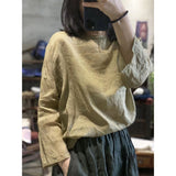 2025    22/6 small master, literary and retro light and casual pullover, one-word collar summer sunscreen ramie shirt