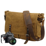 KKBOXLY 2025 Men's shoulder bag, waterproof oil wax canvas bag, SLR photo bag, messenger bag, retro camera bag, one piece for delivery.