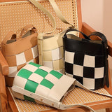 Spring and summer new  cowhide versatile bucket bag women's large-capacity niche shoulder messenger bag