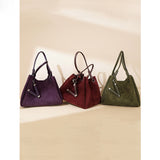 2025 High texture matte portable tote bag popular new two-layer anti-velvet cowhide retro fashion shoulder messenger bag