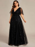 2025spring and summer new  evening dresses V collar mesh banquet performances host dress factory supply