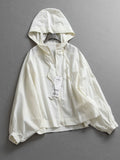 Pure cotton thin loose silhouette solid color hooded long sleeve  summer new fashion sunscreen women's jacket Z379
