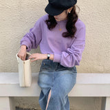 Spring new Korean pure cotton short sweater n trend ins slim-fit versatile hooded terry sports hoodie