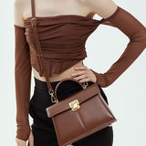 New Premium Textured Handbag One Shoulder Crossbody Bag Horseshoe Buckle Commuter Leather Kelly Bag