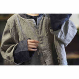2025    23/2 Ah Sheng, literary and retro yarn-dyed linen cardigan, double-button collarless shirt