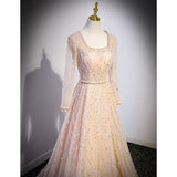2025 Banquet Evening Dress Female Bel Canto Solo Vocal Art Examination Folk Song Host Champagne Premium Sense Piano Performance Dress