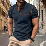 KKBOXLY 2025 men's short-sleeved popular new T-shirt trendy brand  short-sleeved polo shirt casual versatile men's top