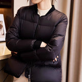 2025 95 white goose down baseball jacket down jacket short women's clothing  new thickened jacket casual temperament age reduction winter
