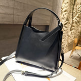 Premium retro women's bags, genuine leather messenger women's handbags, vegetable tanned cowhide New bucket bags, commuter small square bags