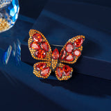 2025 High-end brooch wholesale multi-purpose fixed clothes bright orange zircon high-end autumn and winter coat accessories