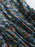 Floral skirt loose and thin round neck sleeveless vest skirt holiday style summer new women's long skirt dress C051