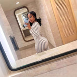 New new women's clothing summer striped printing sexy hollow tube top single shoulder long sleeve jumpsuit women