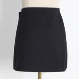 2025 Diamond-encrusted black skirt women's  spring new  style temperament heavy industry belt design A-word short skirt women