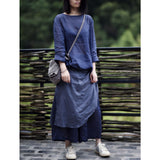 2025    21/8 Mori, Ramie, Early Autumn New Products Simple Literary Basic Crew Neck Pullover Bottom Shirt