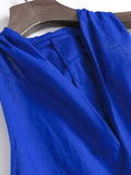X528 solid color thin minimalist style V-neck sleeveless cotton and linen long dress summer new 2023 commuter temperament dress