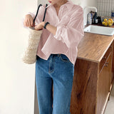 Shirt women's design sense loose sunscreen jacket niche cotton and linen short  spring new cardigan with shirt