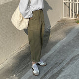 Autumn new n retro tooling casual pants versatile and thin personalized street straight casual sports radish pants