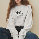 Contrasting color fleece sweater women's spring and autumn new fashion versatile crew neck top Japan and Korea casual letter embroidered jumper