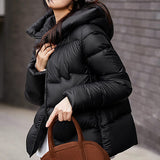 2025 Giant Warm 95 White Goose Down Five-proof Hooded Down Jacket Women's High-end Women's Clothing Short Jacket Pinghu Goose Down Clothing Winter
