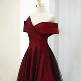 2025 Red Bridal Toast Clothing  Spring New One-Shoulder Noble Dress Simple Return Banquet Toast Dress