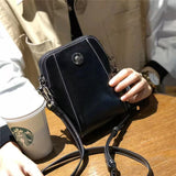 Oil wax cowhide small bag women's  new shoulder messenger bag women's fashion temperament leather women's bag mobile phone bag tide
