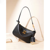 2025 Cowhide Leather Women's Bag Underarm Bag Lock Small Square Bag Locomotive Handbag Baguette Bag Shoulder Bag Crossbody Bag