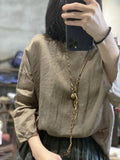 2025    22/6 small master, literary and retro light and casual pullover, one-word collar summer sunscreen ramie shirt