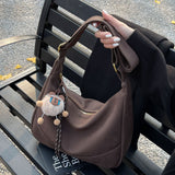 KKBOXLY 2025 Large capacity commuter tote bag women's popular new retro versatile underarm dumpling bag niche shoulder messenger bag